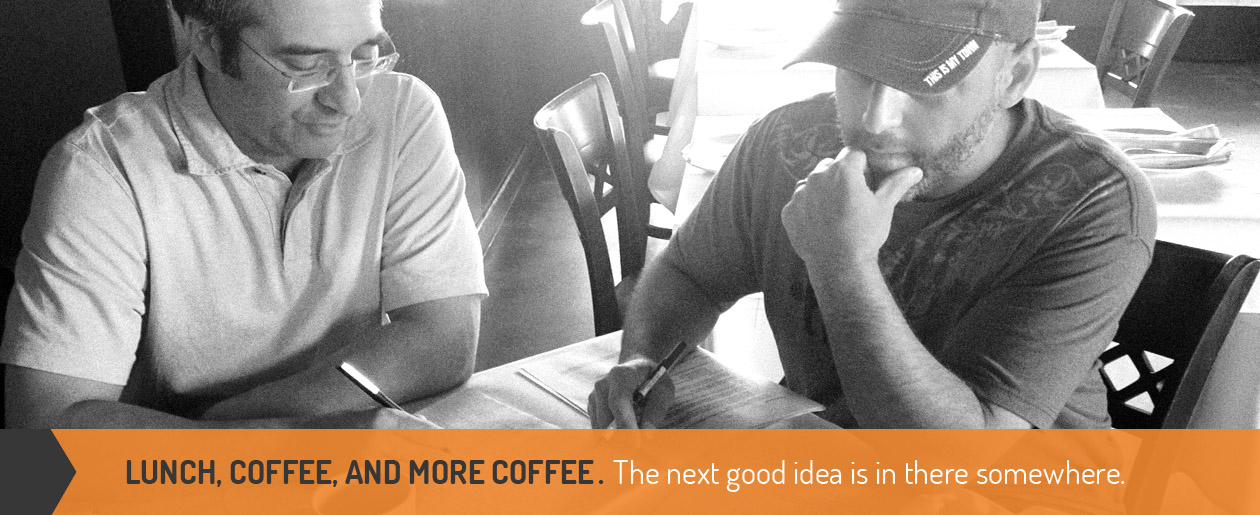 Lunch, coffee and more coffee. The next good idea is in there somewhere.